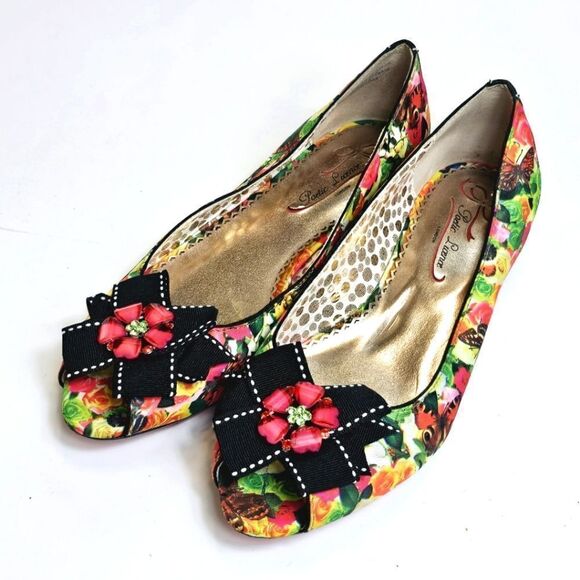 POETIC LICENCE WONDERFUL FABRIC LONDON FLATS SIZE 6 ANTHROPOLOGIE - Picture 2 of 8